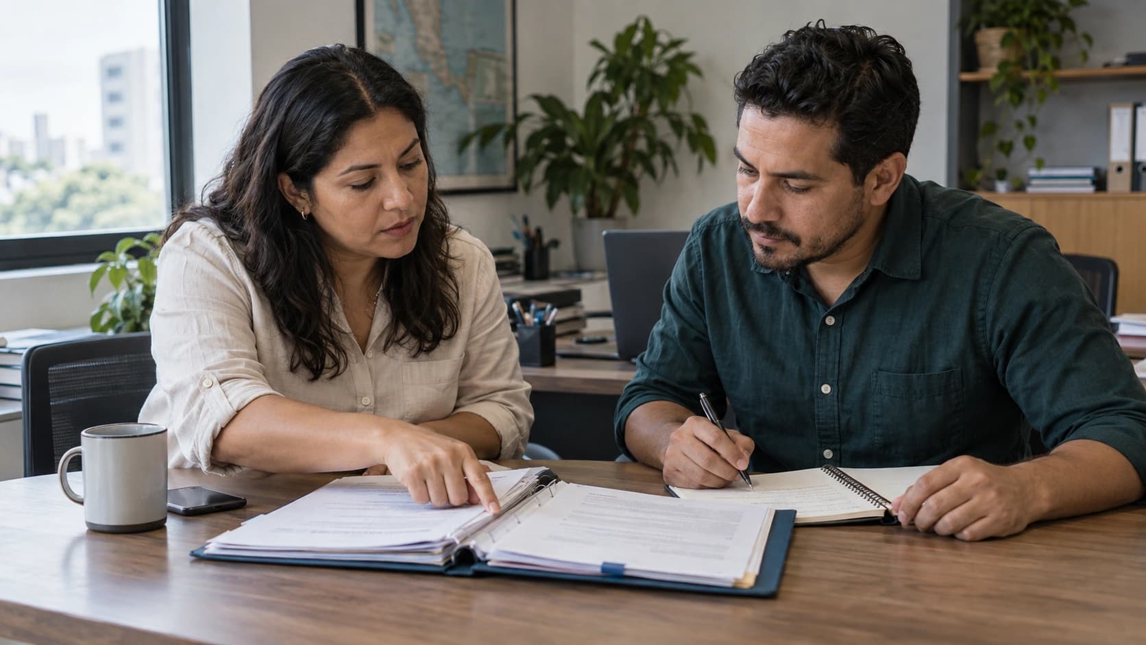 Equipe revisa um dossiê e suas regras antes de aprovar uma ação